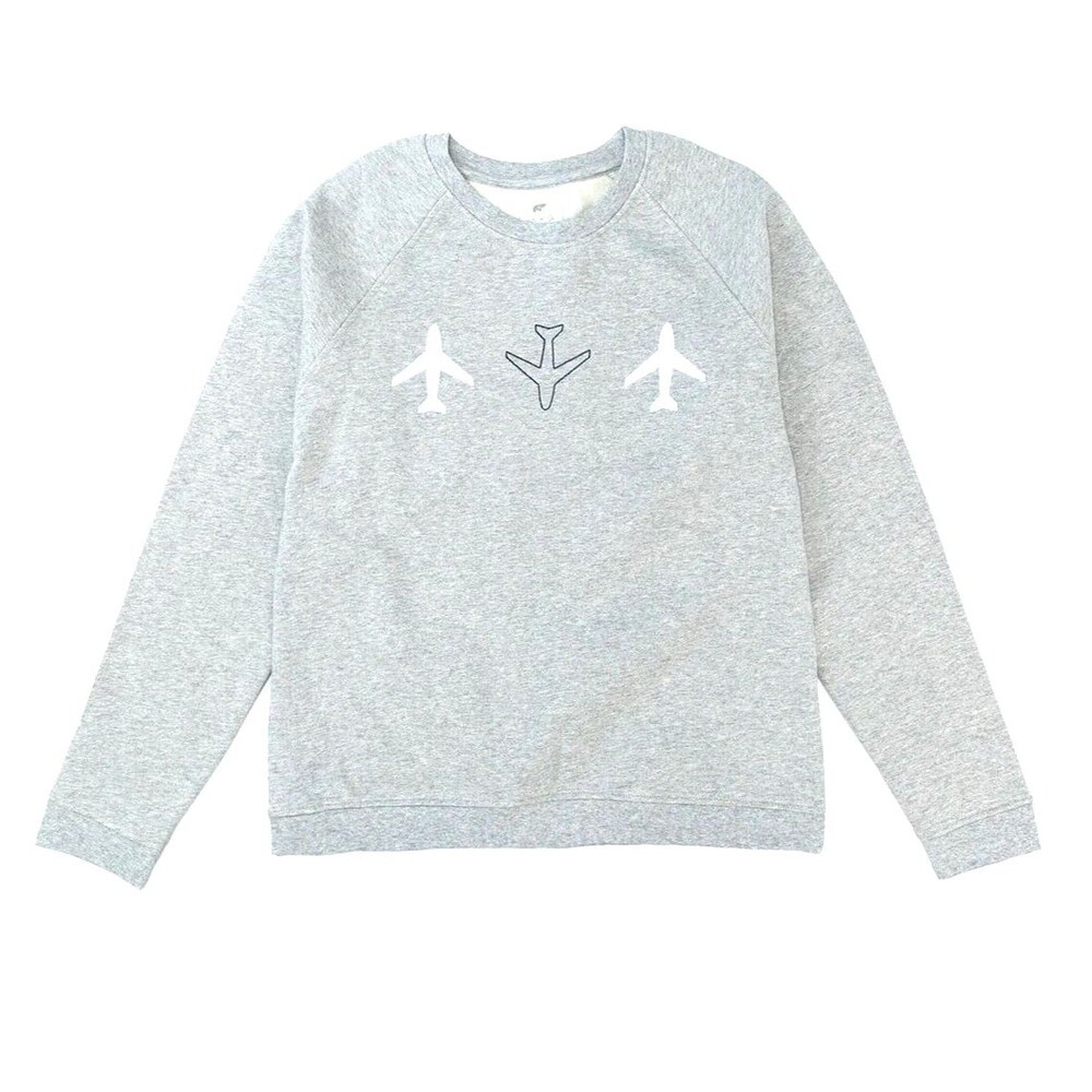 Organic Cotton Adult Monica + Andy  Embroidered Jet Set Sweatshirt  Unisex Small